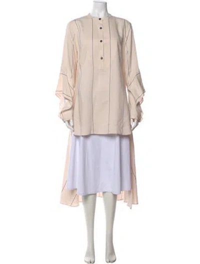 Pre-owned Palmer Harding Striped Long Sleeve Blouse In Neutral