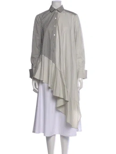 Pre-owned Palmer Harding Striped Long Sleeve Blouse In White