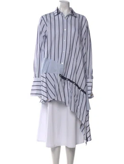 Pre-owned Palmer Harding Striped Long Sleeve Button-up Top In Blue