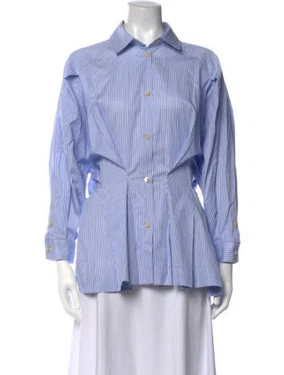 Pre-owned Palmer Harding Striped Long Sleeve Button-up Top In Multicolor