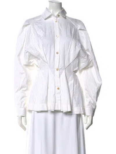 Pre-owned Palmer Harding Striped Long Sleeve Button-up Top In Neutral
