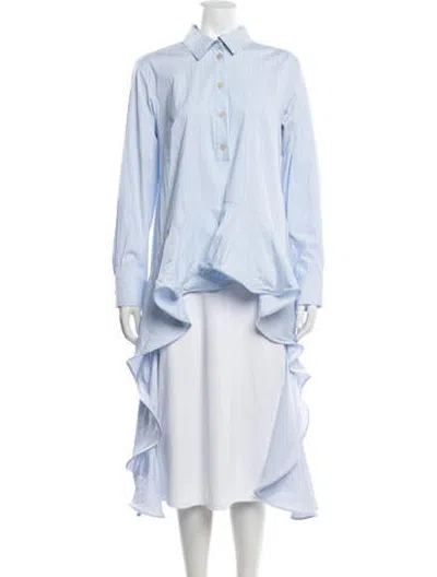 Pre-owned Palmer Harding Striped Long Sleeve Button-up Top W/ Tags In Blue