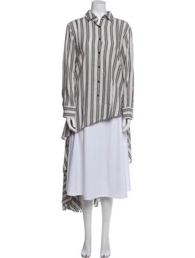 Pre-owned Palmer Harding Striped Long Sleeve Tunic In Gray