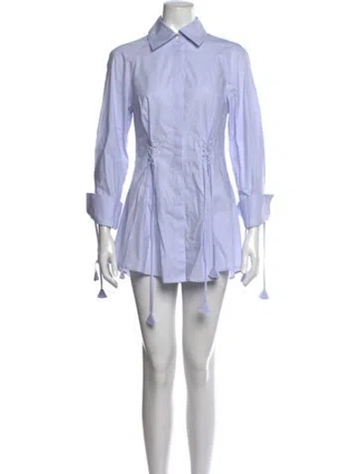 Pre-owned Palmer Harding Striped Mini Dress In Blue