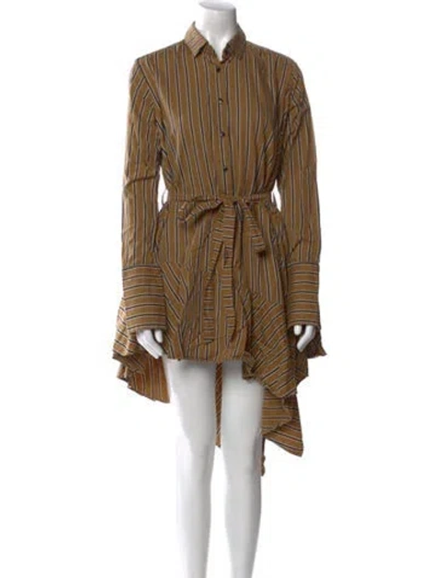 Pre-owned Palmer Harding Striped Mini Dress In Brown