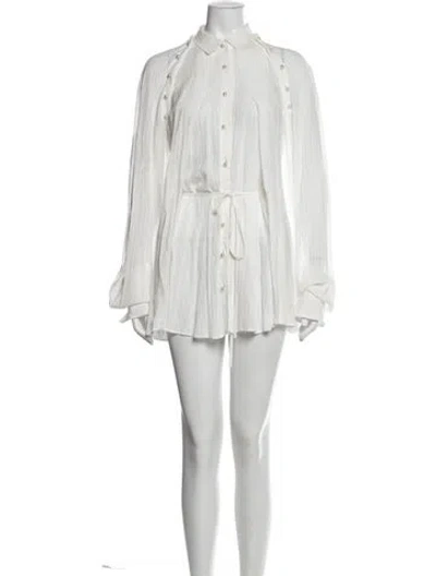 Pre-owned Palmer Harding Striped Mini Dress In White