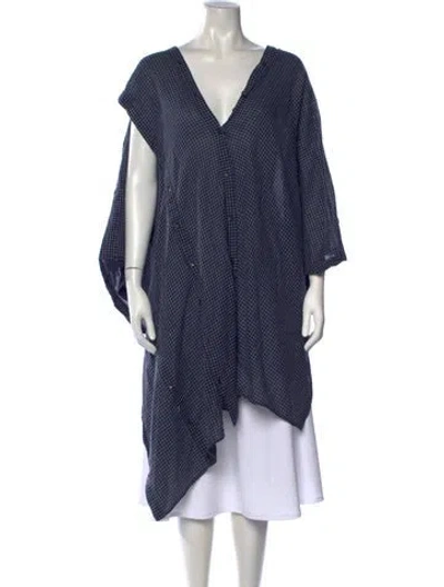 Pre-owned Palmer Harding Striped V-neck Blouse In Blue