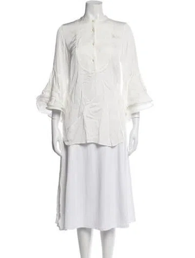 Pre-owned Palmer Harding Three-quarter Sleeve Blouse In White