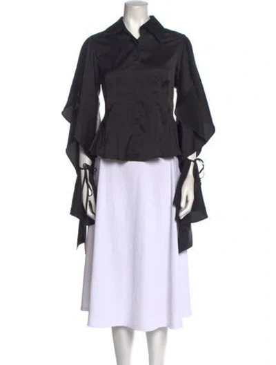 Pre-owned Palmer Harding Three-quarter Sleeve Button-up Top W/ Tags In Black