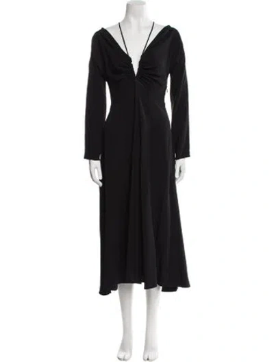 Pre-owned Palmer Harding V-neck Long Dress In Black