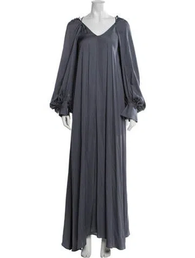 Pre-owned Palmer Harding V-neck Long Dress In Blue