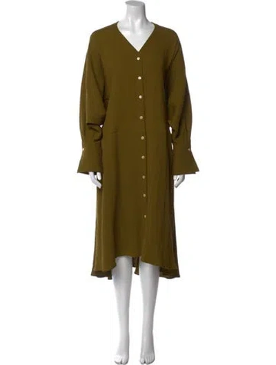 Pre-owned Palmer Harding V-neck Long Dress In Green