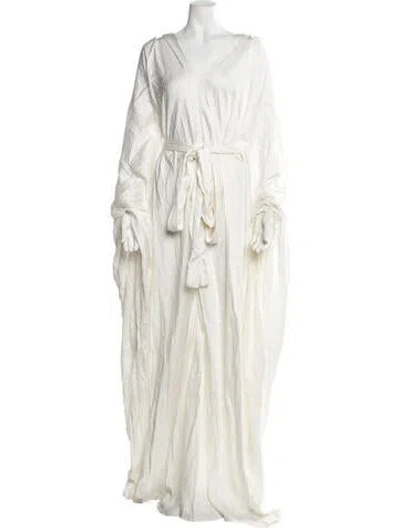 Pre-owned Palmer Harding V-neck Long Dress In Neutrals