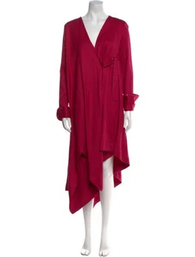 Pre-owned Palmer Harding V-neck Long Dress In Red