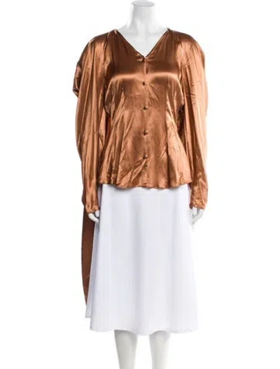 Pre-owned Palmer Harding V-neck Long Sleeve Blouse W/ Tags