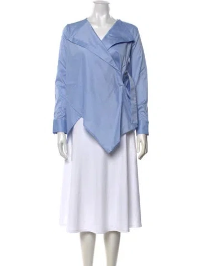 Pre-owned Palmer Harding V-neck Long Sleeve Blouse W/ Tags In Blue