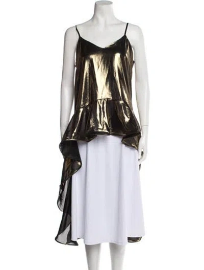 Pre-owned Palmer Harding V-neck Sleeveless Top In Yellow