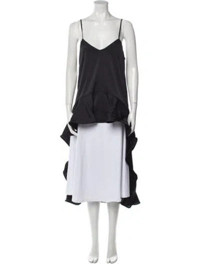 Pre-owned Palmer Harding V-neck Sleeveless Tunic In Black