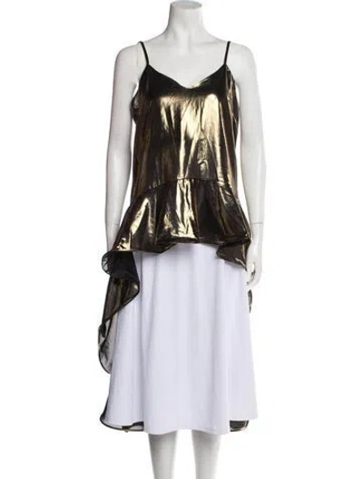 Pre-owned Palmer Harding V-neck Sleeveless Tunic In Yellow