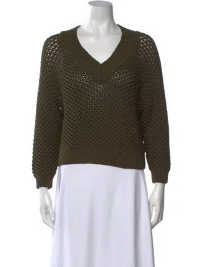 Pre-owned Palmer Harding V-neck Sweater In Green