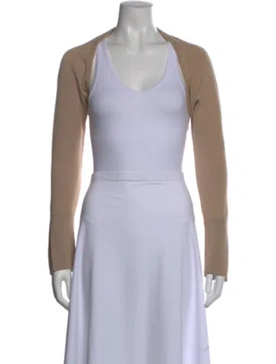 Pre-owned Palmer Harding Wool V-neck Top In Brown