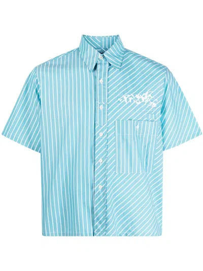 Palmer Striped Short-sleeve Shirt In Green