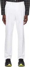 Palmer White Embroidered Trousers In White