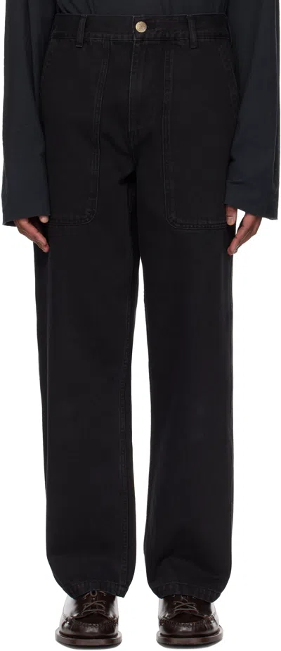 Palmes Black Twill Patch Jeans