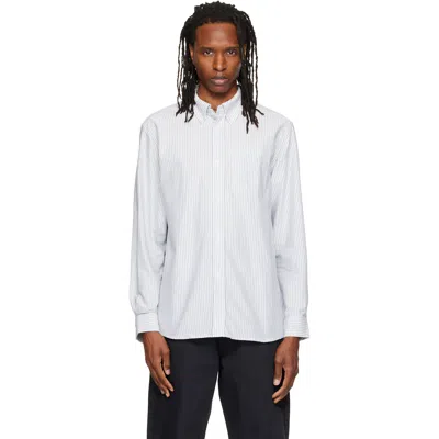Palmes Blue & White Deuce Oxford Shirt In Blue Stripe