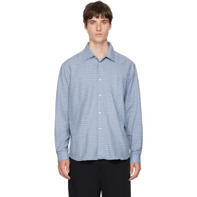 Palmes Blue Serve Shirt In Blue Check