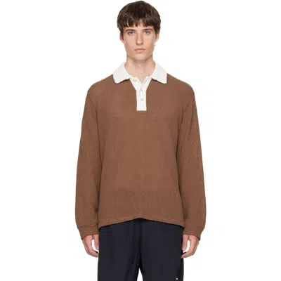 Palmes Brown Knitted Rugby Polo