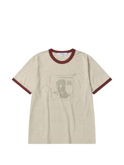 Palmes Celebrazione Ringer T-shirt In Neutral