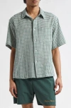 Palmes Checkered Short Sleeve Cotton Button-up Shirt In Multi
