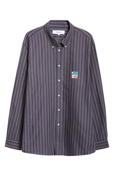 Palmes Deuce Organic Cotton Button-down Oxford Shirt In Dark Blue