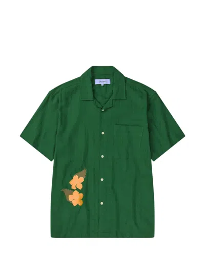 Palmes Floral Camp Collar Shirt In Green