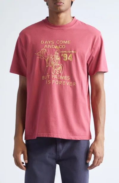 Palmes Forever Embroidered T-shirt In Red