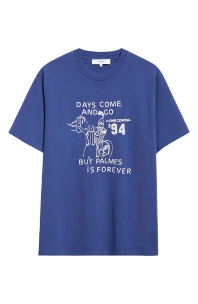 Palmes Forever Embroidered T-shirt In Blue