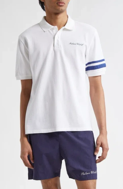 Palmes White 'global' Pique Polo