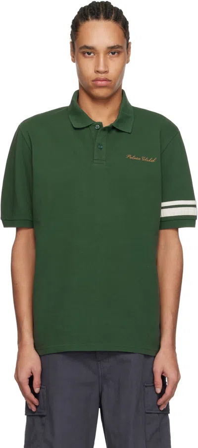 Palmes Green 'global' Pique Polo In Dark Green