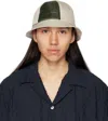Palmes Khaki & Beige Paneled Bucket Hat In Stone/olive