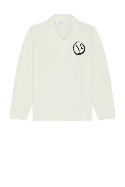 Palmes Knitted Rugby Shirt In Off-white