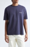 Palmes Logo Embroidered Cotton T-shirt In Blue