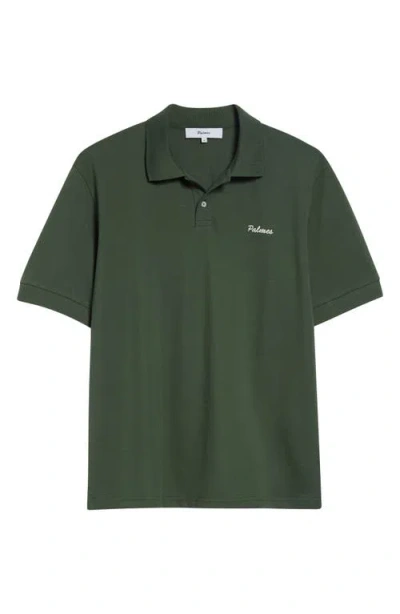 Palmes Logo Piqué Polo In Green