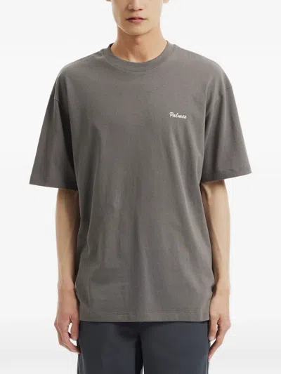 Palmes Logo-print Cotton T-shirt In Gray