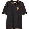 Palmes Lucky Loser Embroidered Cotton T-shirt In Black