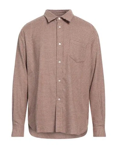 Palmes Man Shirt Brown Size 40 Cotton