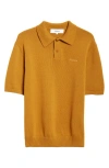 Palmes Marco Embroidered Logo Organic Cotton Polo Sweater In Mahogany