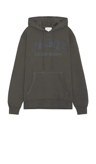 Palmes Mats Hooded Sweatshirt In Charcoal