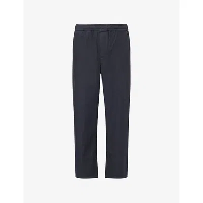 Palmes Mens Black Lucien Wide-leg Cotton Trousers
