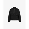 Palmes Mens Charcoal Check-pattern Mock-neck Blouson Wool Jacket In Black
